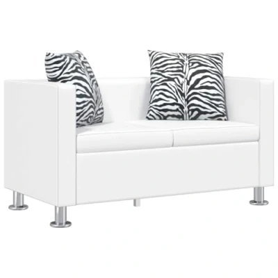 Image de vidaXL Canapé à 2 places cuir artificiel blanc 242212