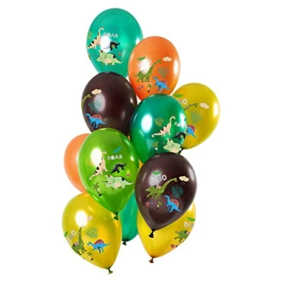 Afbeelding van Dino Ballonnen Jungle kleuren 30cm 12 stuks