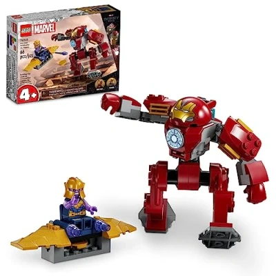 Afbeelding van LEGO Marvel Iron Man Hulkbuster vs. Thanos 76263 bouwspel met en figuren, speelgoed scharnierend mechanisme voor superhelden,