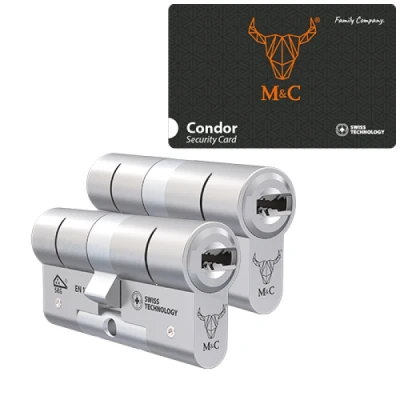 Afbeelding van 2 Gelijksluitende cilindersloten M&amp;C Condor SKG*** deurslotenprofielcilinder skg deurcilinder