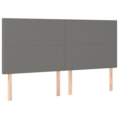 Afbeelding van vidaXL Hoofdborden 4 st 90x5x78/88 cm stof donkergrijs