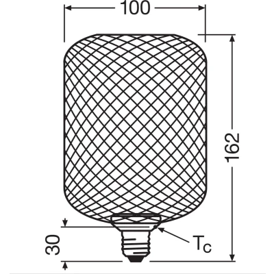 Afbeelding van Osram LED Decor Flat E27 3.5W 300lm 2700K inclusief Gouden Square kooi