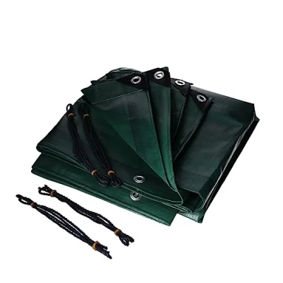 Afbeelding van Afdekzeil, 4 m x 6 m, 260 g/m², met ogen (50 cm afstand), waterdicht, scheurvast, uv bestendig, wasbaar, afdekzeil voor zwembad, tuinmeubelen, boot, zwembad