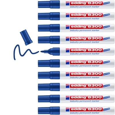 Afbeelding van Viltstift edding 8300 industrie rond 1.5 3mm blauw