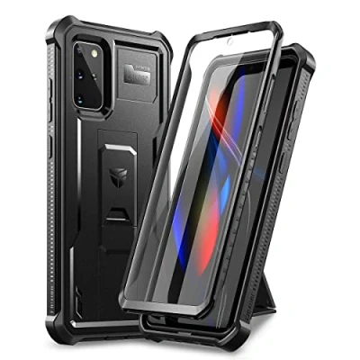 Afbeelding van Dexnor Samsung S20 Plus hoes, [geïntegreerde displaybescherming en standaard] robuuste beschermhoes in militaire kwaliteit, schokbestendig voor zwart