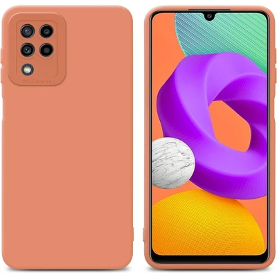 Afbeelding van Cadorabo Hoesje geschikt voor Samsung Galaxy M22 / M32 4G in Fluid LICHT ORANJE Beschermhoes gemaakt van flexibel TPU silicone Cover Case
