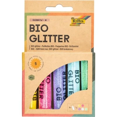 Afbeelding van folia Paper Glitterpoeder bio rainbow 7gr 5 kleuren