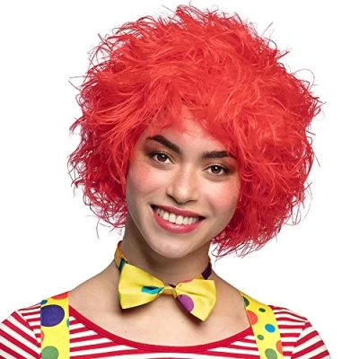 Afbeelding van Boland Pruik Clown Frizzy Rood Steil Kort Unisex Circus
