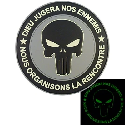 Afbeelding van Punisher God zal onze VIJANDEN beoordelen Glow Dark ACU Navy Seals Devgru PVC 3D Touch Fastener Patch