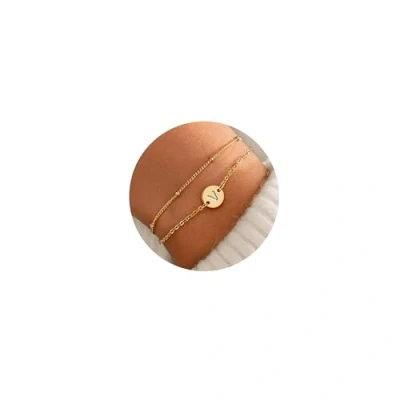 Afbeelding van TINGN Gouden Armband Voor Vrouwen Tiener Meisjes Geschenken 16K Goud Met Initialen Gepersonaliseerde Armbanden Monogram Bedelarmband Sieraden