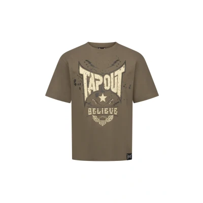 Afbeelding van Tapout Doylen Tshirt print, Heren, Maat: Large, Brown sand black