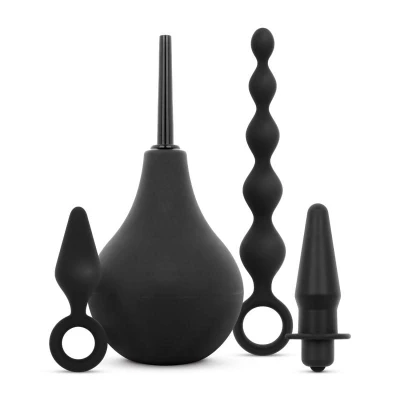 Afbeelding van Anale Plug En Douche Set Zwart Levensecht Gevoel