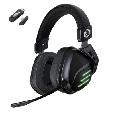Afbeelding van EMPIRE Gaming Nieuwe 2025 EH20 Draadloze Headset Bluetooth WiFi 2.4 GHz Bedraad met Afneembare Microfoon PC / PS5 PS4 Mac/Switch Stereo Surround Sound 7.1 Geheugenschuim