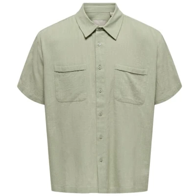 Afbeelding van Only &amp; Sons Onscharles Shirt Overhemd, Heren, Maat: XL, Swamp