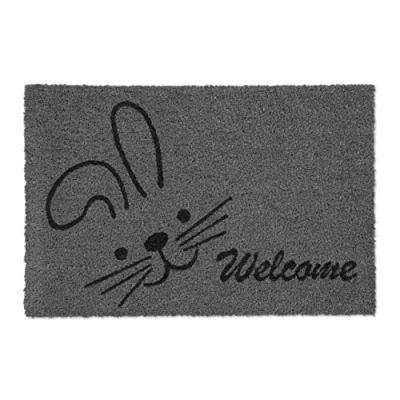 Afbeelding van Relaxdays deurmat welcome voetmat met haas kokosvezels antislip 40x60 cm grijs