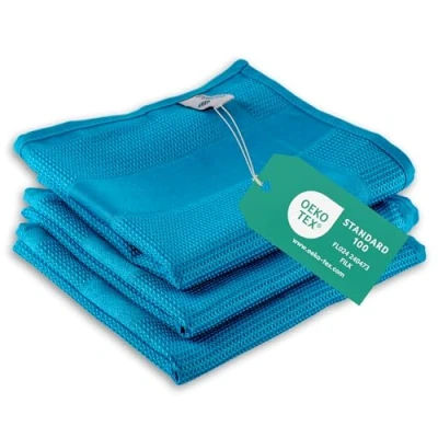 Afbeelding van ELEXACLEAN Theedoeken microvezel (set van 3, 68x42 cm, blauw) Oeko Tex® standaard 100 theedoeken, handdoeken keuken modern