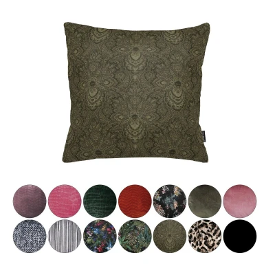 Afbeelding van Melli Mello Paisley World Sierkussen 45x45cm Diep Bruin Velvet inclusief binnen kussen met print