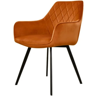 Afbeelding van Karl eetkamerstoel velvet oranje