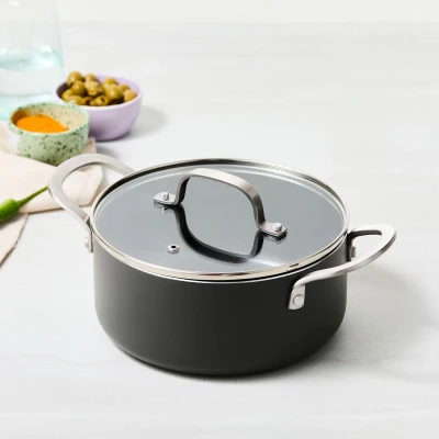 Afbeelding van ISENVI Murray keramische kookpan 20 CM RVS greep Antraciet Keramisch 100% PFAS, PTFE en PFOA vrij duurzaam Unieke Antiaanbaklaag Non stick bodem Vaatwasbestendig Geschikt voor alle warmtebronnen inclusief inductie