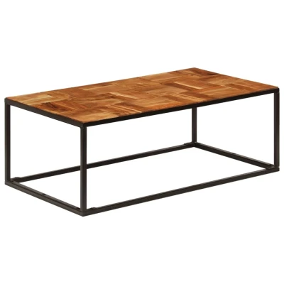 Afbeelding van Salontafel 110x60x40 cm massief acaciahout en staal