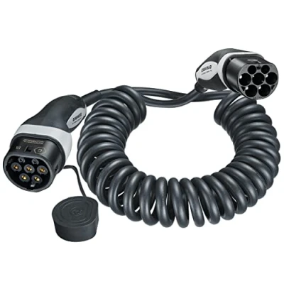 Afbeelding van Mennekes 36292 Elektrische auto spiraal oplaadkabel 4,0 m korte modus 3 type 2 20 A 3PH laadvermogen 11 kW