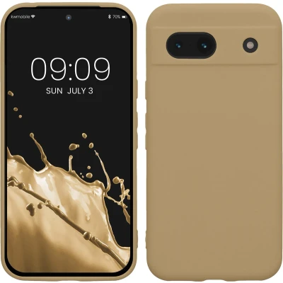 Afbeelding van kwmobile telefoonhoesje geschikt voor Google Pixel 8a Hoesje smartphone Precisie camera uitsnede In Bruingrijs