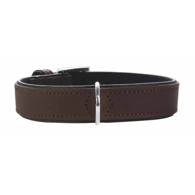 Afbeelding van Hunter halsband voor hond softie kunstleder nubuck look bruin / zwart 32 40 cmx28 mm