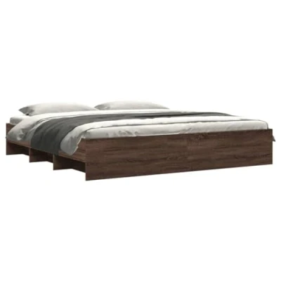 Afbeelding van vidaXL Bedframe bewerkt hout bruin eikenkleur 180x200 cm