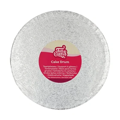 Afbeelding van FunCakes Cake Drum Rond Zilver Ø22,5 cm / 12 mm Taartonderlegger Taartkarton