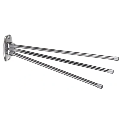 Afbeelding van Handdoekstang Handdoekhouder met 3 beweegbare armen 45cm incl. montageset Chroom