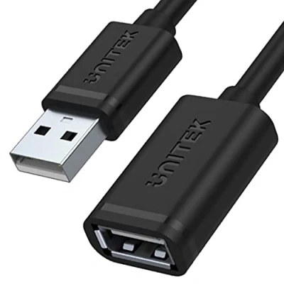 Afbeelding van UNITEK Y C428GBK kabel USB 2.0 A stekker naar bus / verlenging 1 meter zwart voor printer, toetsenbord, kaartlezer enz