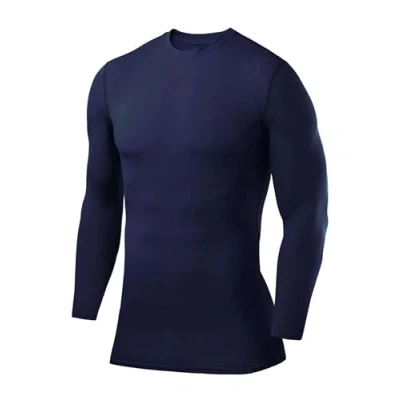 Afbeelding van Compressietop met Lange Mouwen Ronde Hals voor Heren Navy Eclipse (Blauw)