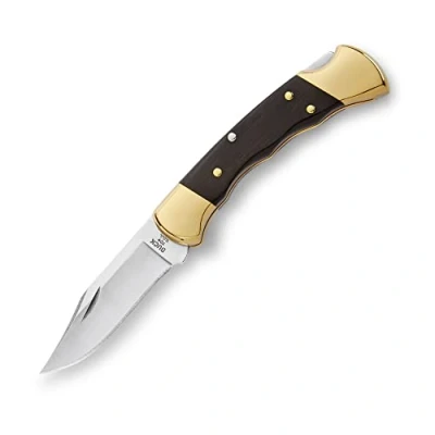 Afbeelding van Buck Knives Ranger Finger Grooved Zakmes Bruin