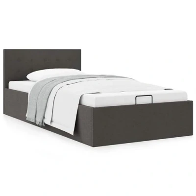 Afbeelding van vidaXL Bedframe Donkergrijs 90 x 200 cm