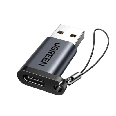 Afbeelding van UGREEN Adapter USB type C bus naar 3.0 A stekker aluminium snel opladen en datasynchronisatie compatibel met iPhone 16 Plus Pro Max 15 MacBook iPad Air Galaxy S24 zwart