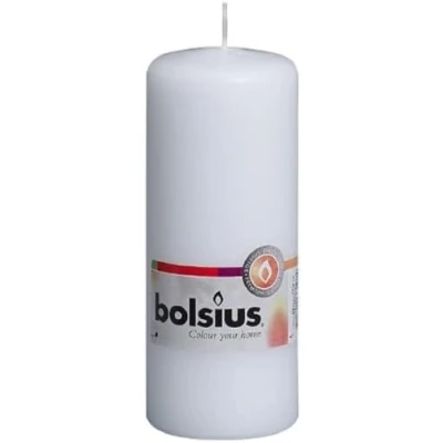 Afbeelding van Bolsius 10 stuks stompkaarsen, glad, wit, decoratief, brandduur 42 uur, ongeparfumeerd, natuurlijke plantaardige was, 15 x 6 cm