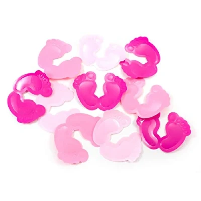 Afbeelding van Tafelconfetti XL Geboorte Meisje Voetjes