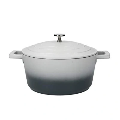 Afbeelding van MasterClass Middelgrote braadpan met deksel, 4 l/24 cm, van licht gegoten aluminium, geschikt voor inductiekookplaten en oven, grijs ombre