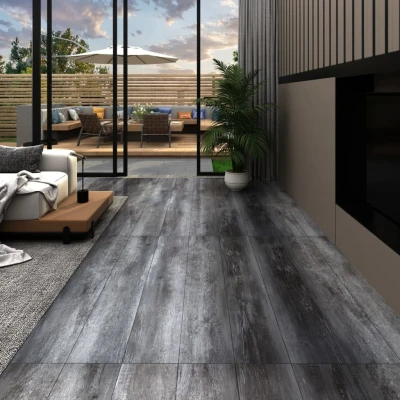 Afbeelding van Vloerplanken niet zelfklevend 5,26 m² 2 mm PVC glanzend grijs