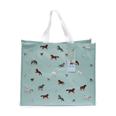 Afbeelding van Boodschappentas Wilgen Boerderij Paarden Duurzame Shopper Tas 40x17x33cm