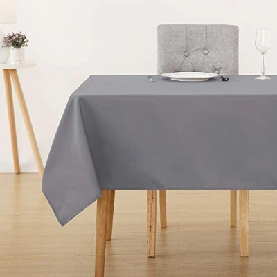 Afbeelding van Deconovo Rechthoekig tafelkleed, vuilafstotend, zacht, waterdicht, voor tafel, 132 x 178 cm, grijs