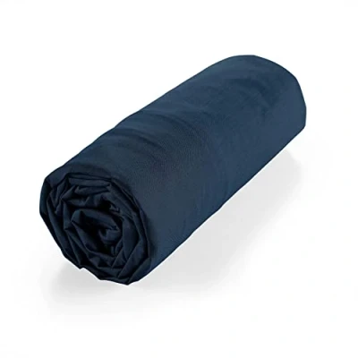 Image de douceur d&#039;intérieur, Drap Housse (160 x 200 cm) Biolina Bleu Nuit, 100% Coton Bio