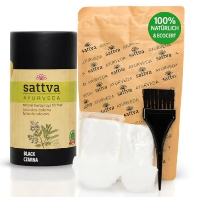 Image de Sattva Ayurveda Coloration naturelle pour cheveux, au henné, convient aux personnes allergiques, couleur végétale bio la couleur, le volume et brillance des cheveux naturels, double portion,