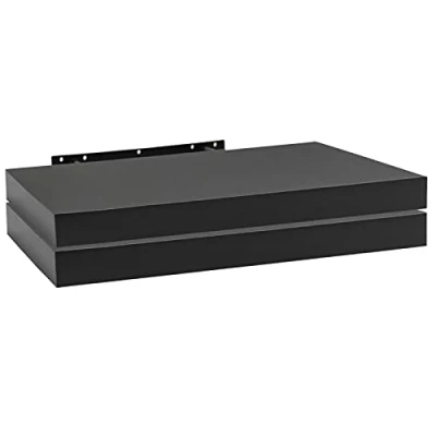 Afbeelding van WOLTU RG9318sz 2 Set van zwevende wandplanken MDF, zwart, voor woonkamer, keuken, slaapkamer, badkamer enz