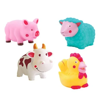 Image de LUDI Aspergeurs de Bain, Ferme 4 Animaux Arroseurs pour Jouer dans le Bain ou à la Plage Jouets Bébé À Partir 10 Mois