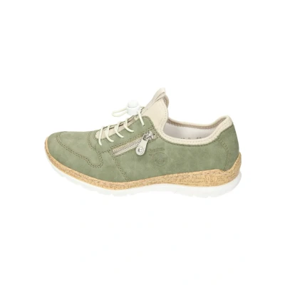 Afbeelding van Rieker Sportieve veterschoenen, Dames, Maat: 37, Schilf perlcreme Textiel/ synthetisch