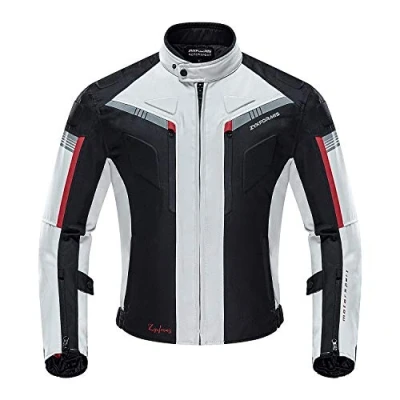Afbeelding van Motorbike Beschermende Jas Waterdicht Winddicht Met Verwijderbaar Ce Pantser Alle seizoen Zwart/Wit, Kleur: wit, M