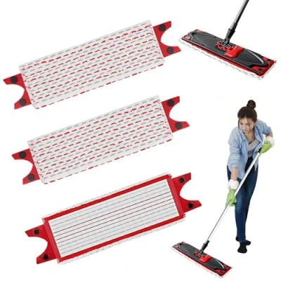 Afbeelding van Windfromort Set van 3 vervangende hoezen voor Vileda Ultramat XL mop stuks Microvezel vloervlekken, wasbaar in