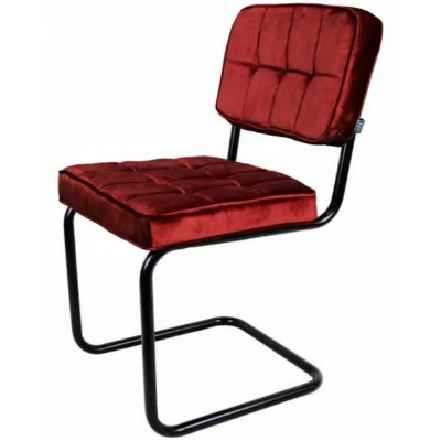 Afbeelding van Ivy buisframe stoel velvet rood