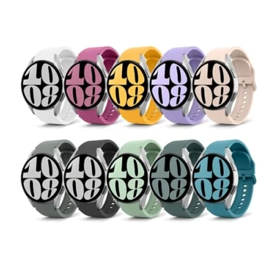 Afbeelding van MoKo flexibele siliconen reservearmband, compatibel met Samsung Galaxy Watch 7 FE 6 5 4 40 mm/44 mm, Classic 43 mm/47 Pro 45 42 mm/46 20 10 stuks
